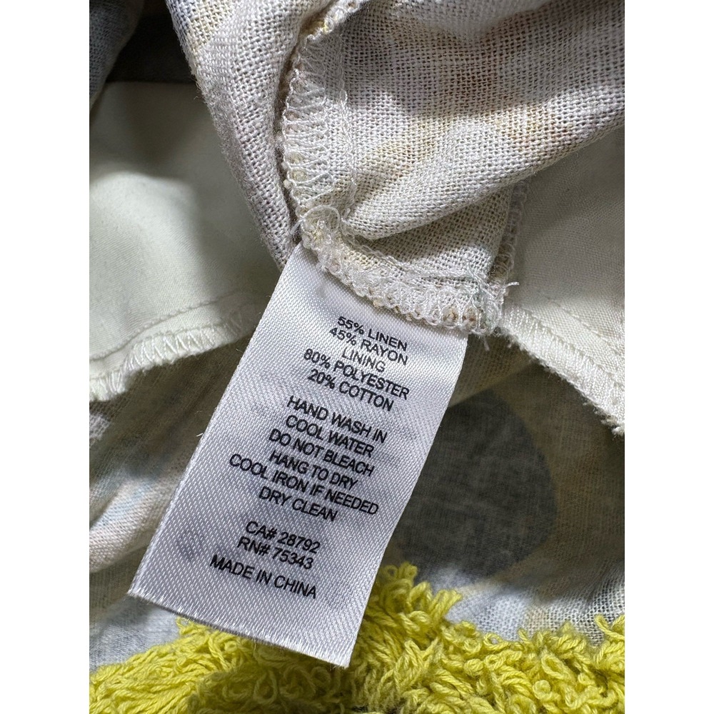 $495 CHRISTIAN LACROIX Linen Printed Mini Alexis Fringe Dress Festival Boho S - Picture 12 of 14